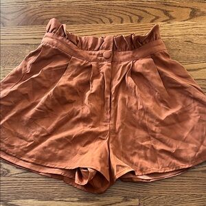 Lovers + Friends High Waist Rust Shorts
